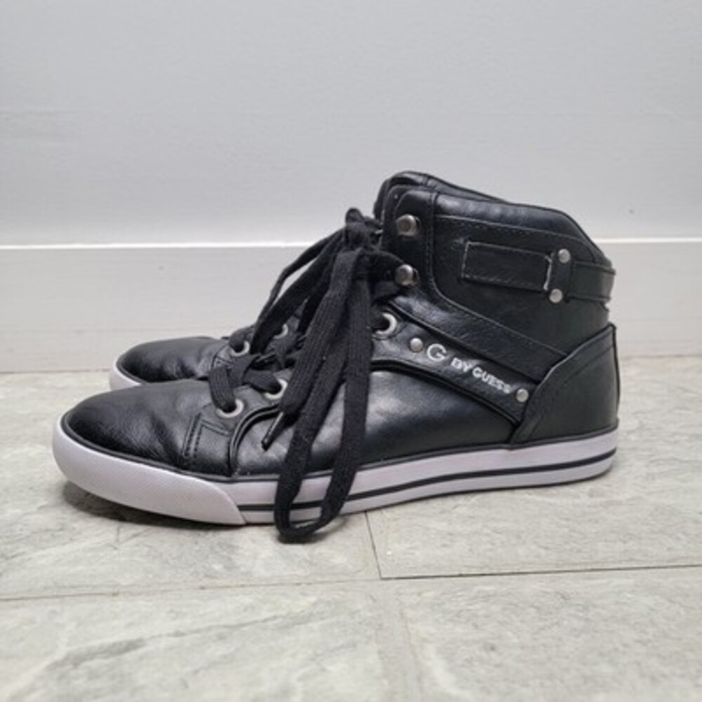 Women's Size 8 G By Guess Black Orizze High Top Sneakers
